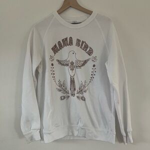Mama Bird Boho The Pine Torch White Crewneck Sweatshirt